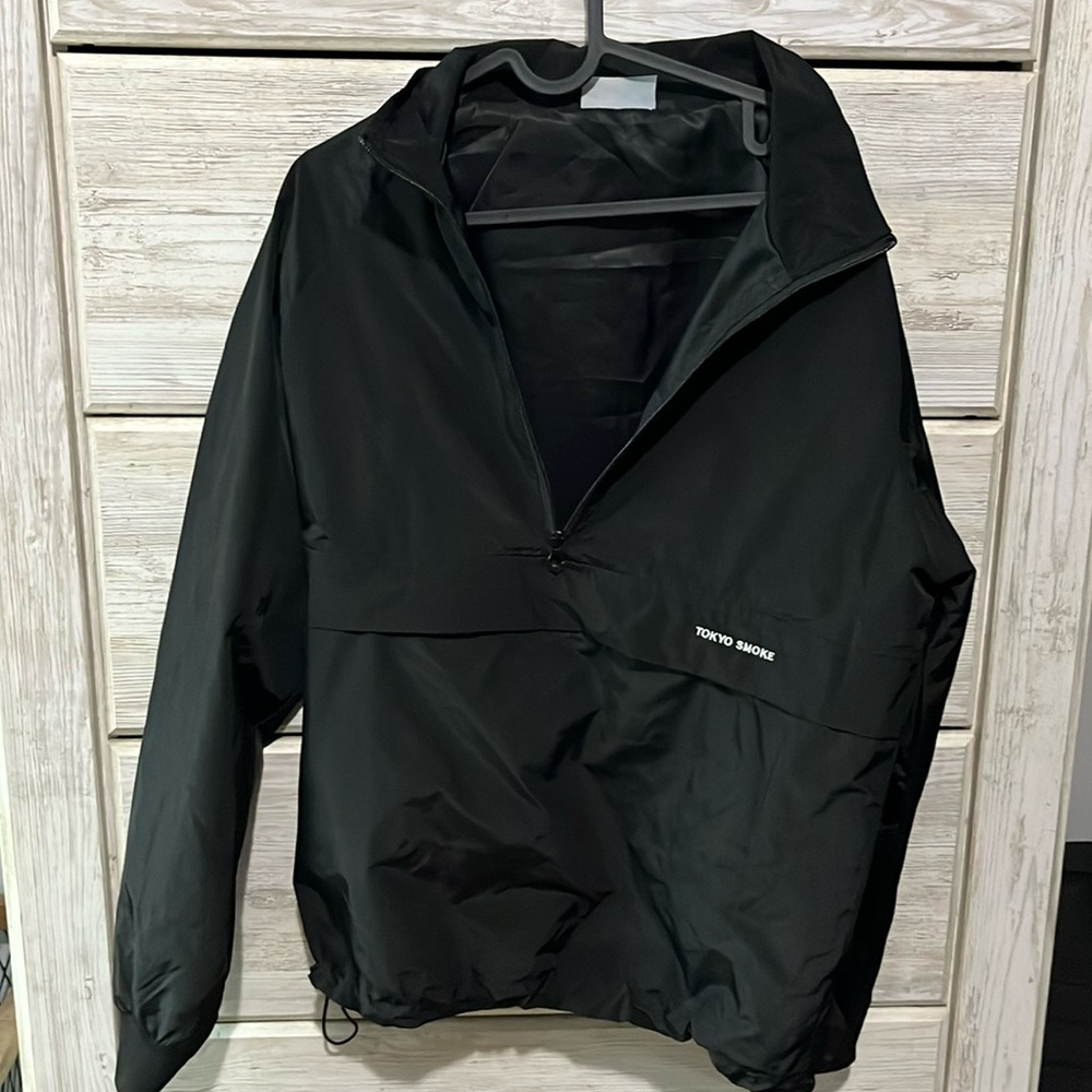 Black half zip Tokyo Smoke windbreaker